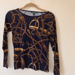 Ralph Lauren Print Top Medium used good condition